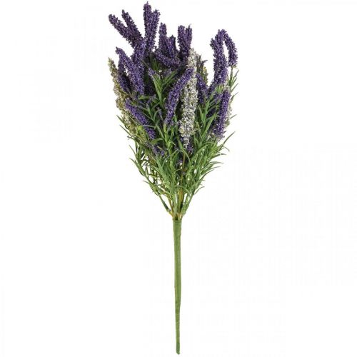 Floristik24 Lavanda artificial planta artificial decorativa púrpura arbusto blanco 46cm