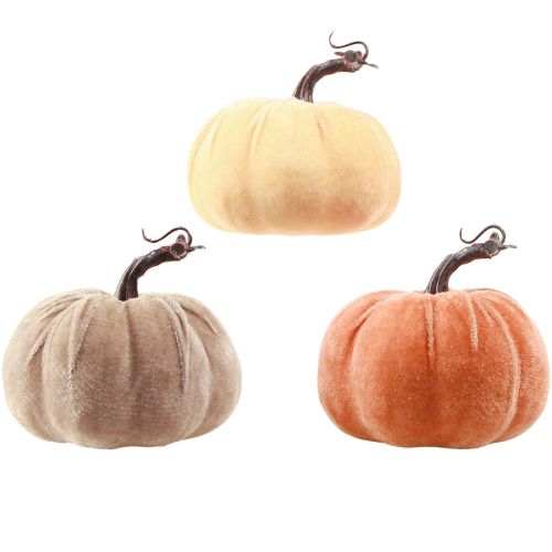 Artículo Decoración de calabaza otoño amarillo marrón naranja Ø13cm H11,5cm 3 piezas