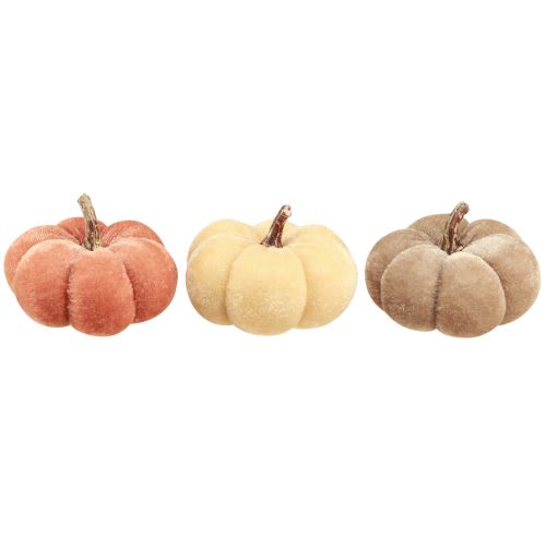 Artículo Calabaza decoración tela calabazas amarillo beige rojo marrón Ø7cm 9 piezas