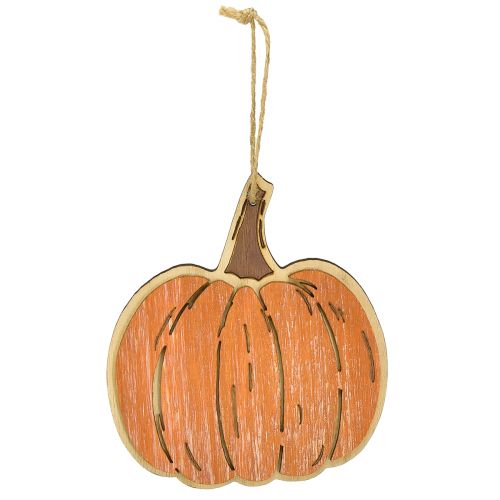 Artículo Decoración de calabaza para colgar decoración de madera otoño 14,5x13cm 8 piezas