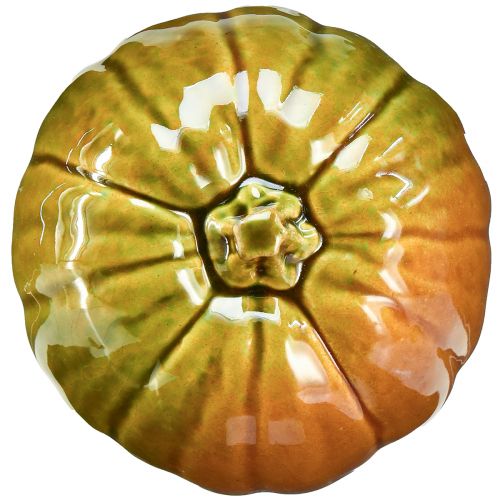 Floristik24 Calabaza decorativa de cerámica en tonos verdes vivos - 17,5 cm - perfecta para decorar la mesa en otoño