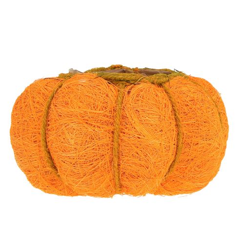 Artículo Macetero de calabaza naranja/amarillo-verde de sisal Ø15cm H9cm
