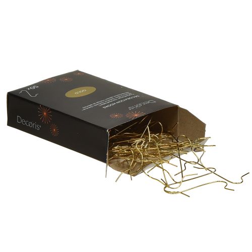 Artículo Ganchos decorativos dorados colgadores de bolas - elegantes colgadores para bolas navideñas y adornos festivos - 50 piezas