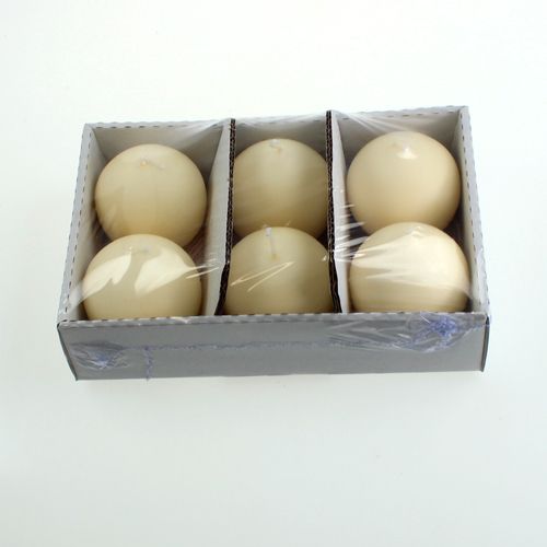 Floristik24 Velas bola 80mm crema 6uds