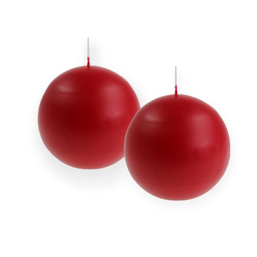 Floristik24 Velas bola 60mm rojo 16uds