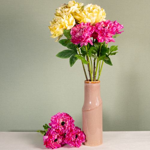 Artículo Peonía artificial de gran tamaño para un diseño floral de interiores atemporal, 60 cm, 3 piezas.