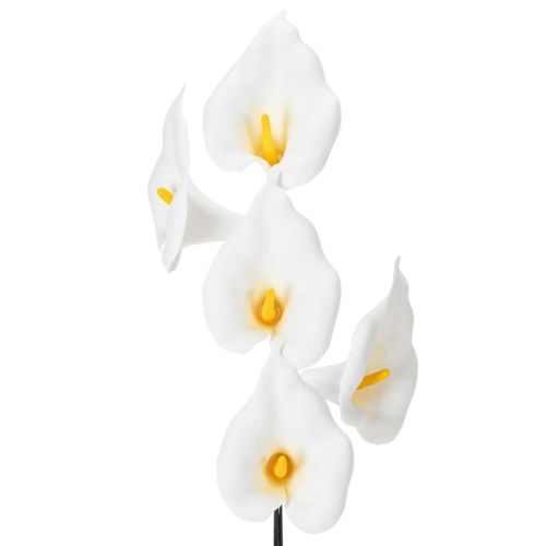 Cala artificial con estambres amarillos, flores decorativas, 35 cm, 10 unidades.