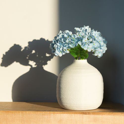 Artículo Flores de hortensia artificiales, diseño realista, para decoración de salón, 34 cm, 3 piezas