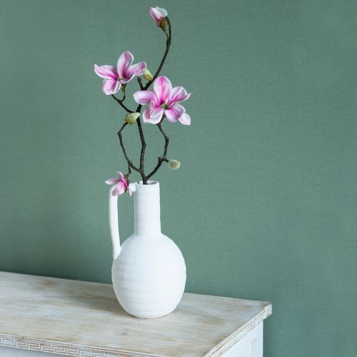 Artículo Flor artificial Magnolia Rama Magnolia Artificial Rosa 59cm 3 piezas