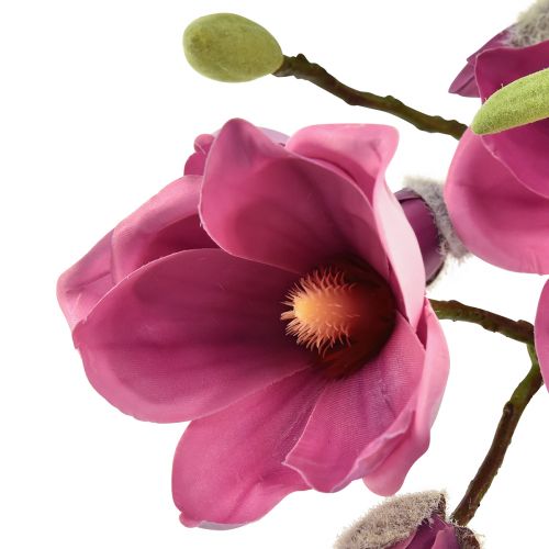 Artículo Rama de magnolia con flor artificial, rosa magnolia 92cm