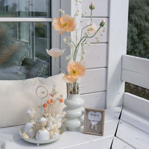 Artículo Flor de amapola artificial para decoración y diseño de bodas, 95 cm, 3 piezas