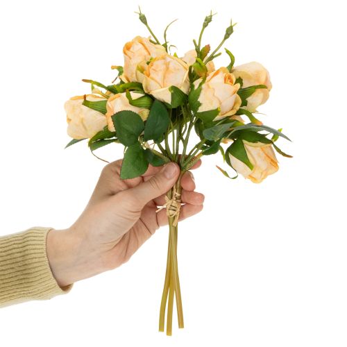 Artículo Ramo de rosas artificiales, decoración realista para salas de estar, 31 cm, 3 piezas