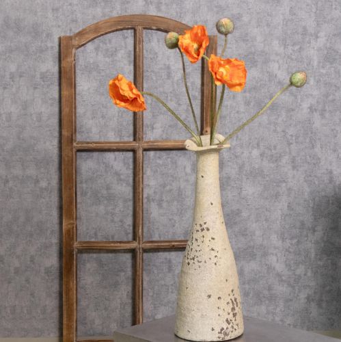 Artículo Conjunto de flores artificiales, ramo de amapolas realista, decoración para el hogar o la oficina, 75 cm, 3 piezas