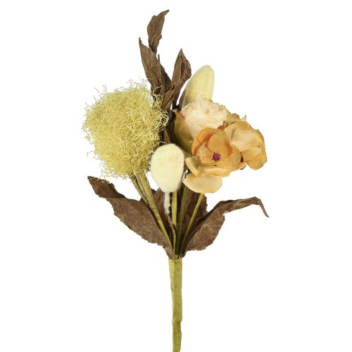Artículo Ramo de flores artificiales hortensia rosa aspecto seco decoración vintage 38 cm