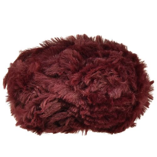 Artículo Cordón de piel sintética, cordón decorativo esponjoso, burdeos, 50g, 30m