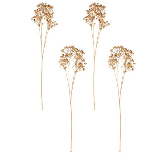 Artículo Plantas artificiales lino oro artificial decoración de Adviento 54cm 4 piezas