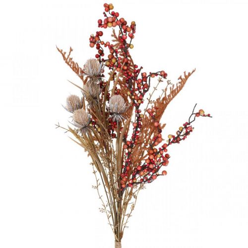 Floristik24 Plantas artificiales decoración otoñal cardos bayas helecho 65cm manojo