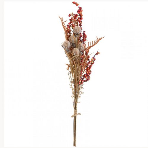 Artículo Plantas artificiales decoración otoñal cardos bayas helecho 65cm manojo