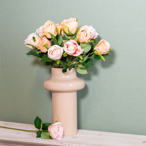 Artículo Ramo de rosas artificiales de aspecto realista, de larga duración, para decoración de bodas, 44 cm, 6 piezas