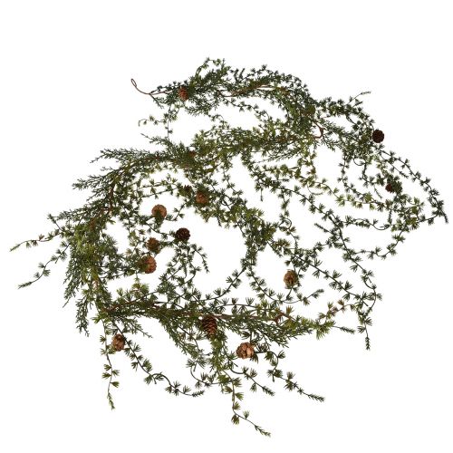 Floristik24 Guirnalda de alerce verde con piñas 180cm