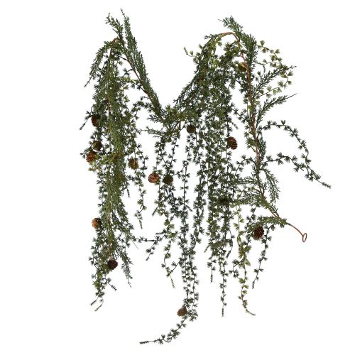 Floristik24 Guirnalda de alerce verde con piñas 180cm