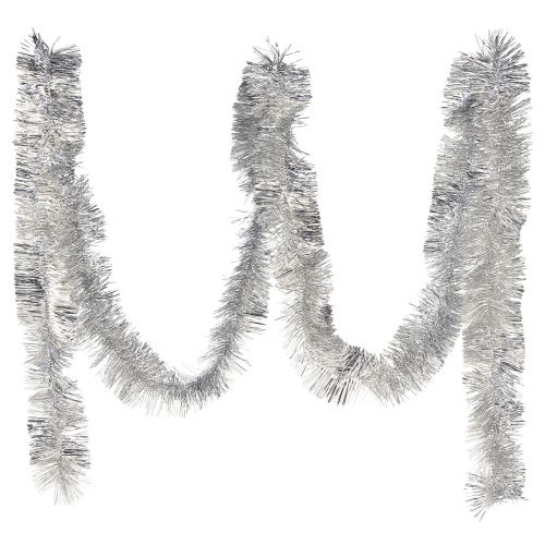 Guirnalda de oropel plateada brillante de 270 cm, perfecta para decoraciones festivas, versátil