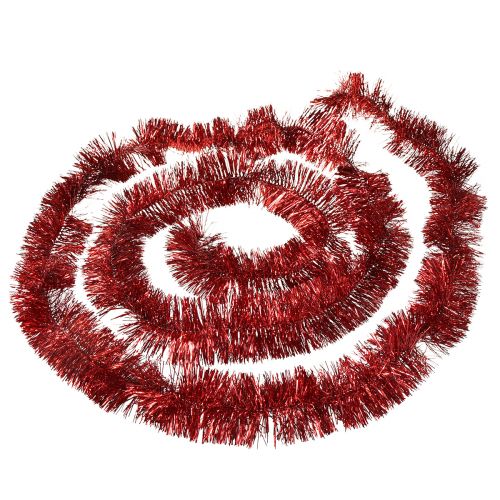 Artículo Guirnalda festiva de oropel rojo de 270 cm: brillante y vibrante, perfecta para decoraciones navideñas y navideñas