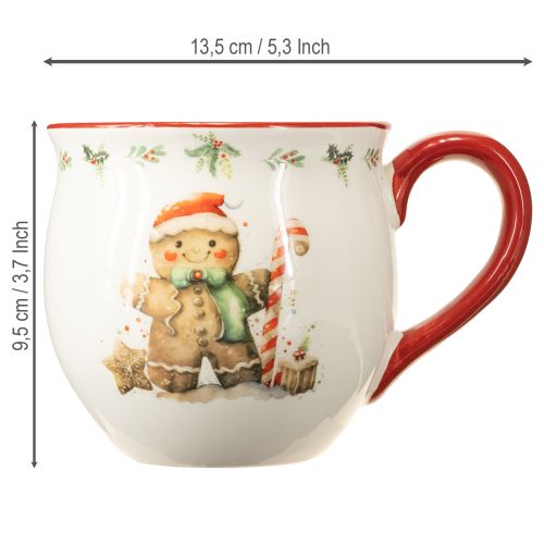 Artículo Taza de cerámica navideña con forma de hombre de jengibre de 9,5 cm de alto.