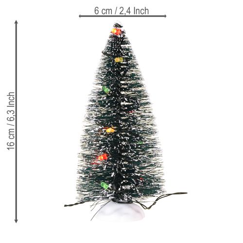 Artículo Árbol de Navidad LED mini artificial para batería 16cm 2 piezas