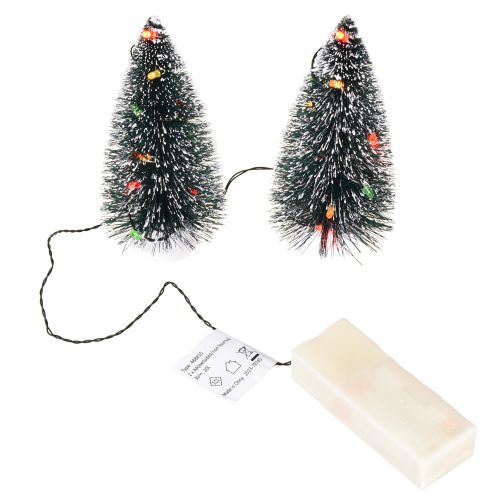 Artículo Árbol de Navidad LED mini artificial para batería 16cm 2 piezas