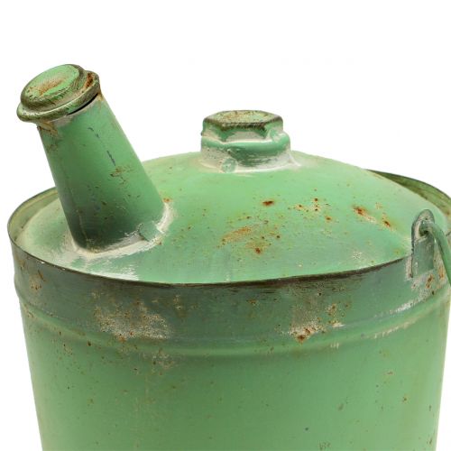 Floristik24 Barril de aceite de pajarera verde antiguo Ø17cm H23cm