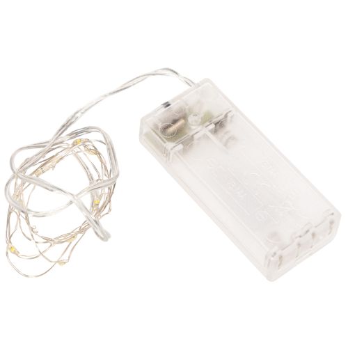 Guirnalda de luces LED a pilas para interiores, luz blanca cálida, 10 LED, 1 m de longitud, 6 unidades. comprar | Floristik24.es