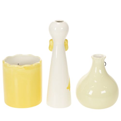 Set de Figuras de Patos de Cerámica con Gafas, 25 cm, Amarillo y Blanco | Floristik24.es