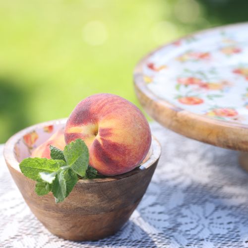 Artículo Cuenco decorativo de madera de mango cuenco de madera de melocotón Ø12,5cm 2uds
