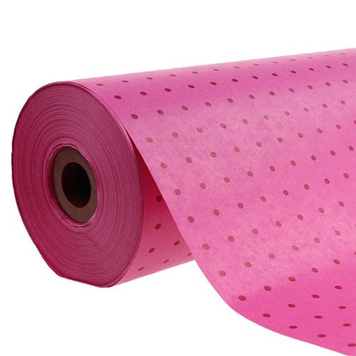 Floristik24 Papel para puños 37,5cm 100m puntos rosa