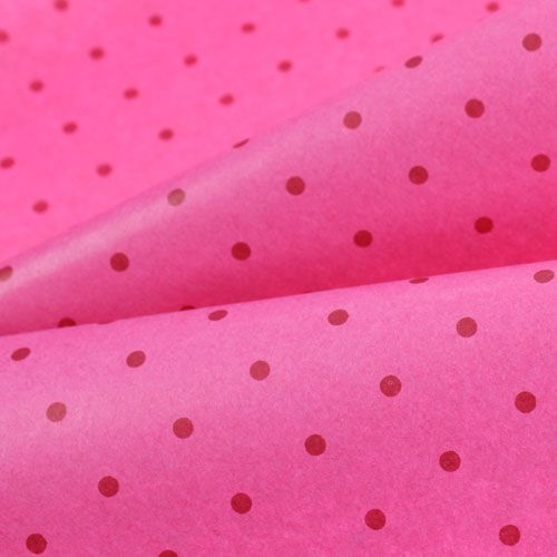 Floristik24 Papel para puños 37,5cm 100m puntos rosa