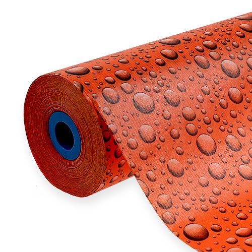 Floristik24 Papel manguito con estampado naranja 25cm 100m