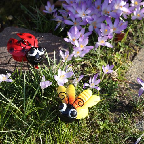 Artículo Decoración de metal con forma de abeja y mariquita con imán, surtido de 9,5 cm, 2 unidades