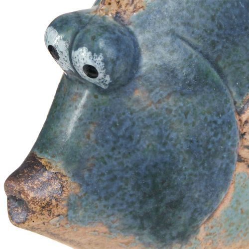 Artículo Decoración marinera pez decoración cerámica azul surtido 19/17cm 2uds