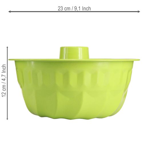 Artículo Molde decorativo metálico para bizcochos Bundt, color verde manzana, Ø23cm H12cm