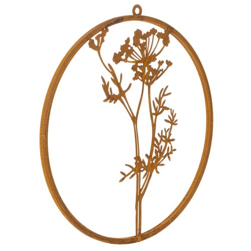 Anillo de metal, metal oxidado, anillo decorativo, decoración de pared, ramita de eneldo, Ø38cm comprar | Floristik24.es