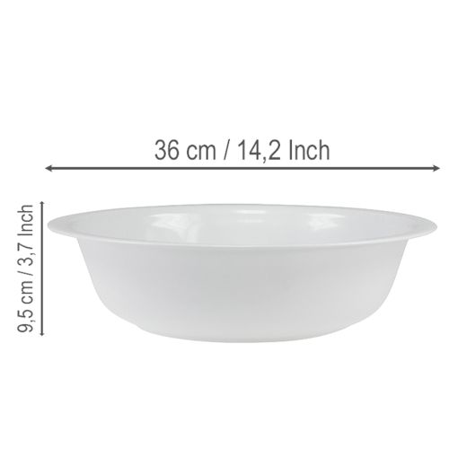 Artículo Bol de metal blanco, con aspecto esmaltado, Ø36cm, H9,5cm