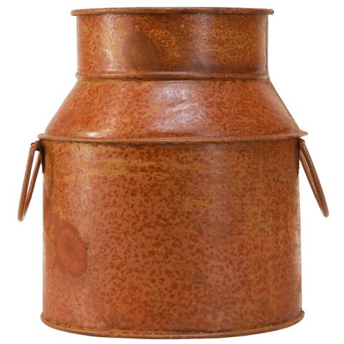 Artículo Jarra de leche macetero decorativo óxido decoración de metal Ø13cm H15,5cm