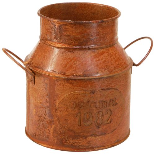 Artículo Jarra de leche macetero decorativo óxido decoración de metal Ø13cm H15,5cm