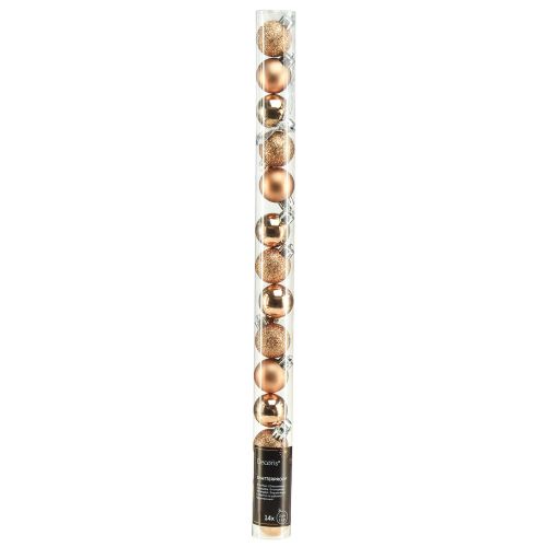Artículo Mini bolas de árbol de Navidad bronce irrompibles Ø3cm H3.5cm 14ud