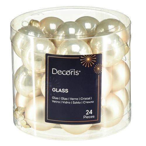 Floristik24 Mini bolas de árbol de Navidad bolas de árbol de perlas de vidrio Ø2,5cm 22 piezas