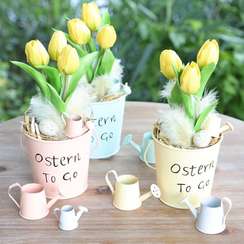 Artículo Mini regadera de metal decorativa primavera 4 colores 5cm 8 piezas
