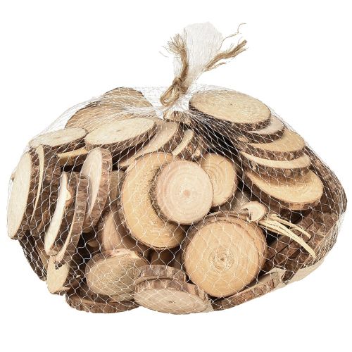 Artículo Mini discos de madera discos decorativos de árbol natural Ø3-6cm 600g