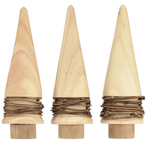 Artículo Mini árbol de Navidad decoración de madera decoración de mesa natural Al.13,5 cm 3 piezas