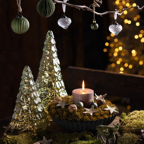 Floristik24 Mini árbol de Navidad con iluminación LED verde dorado 28cm